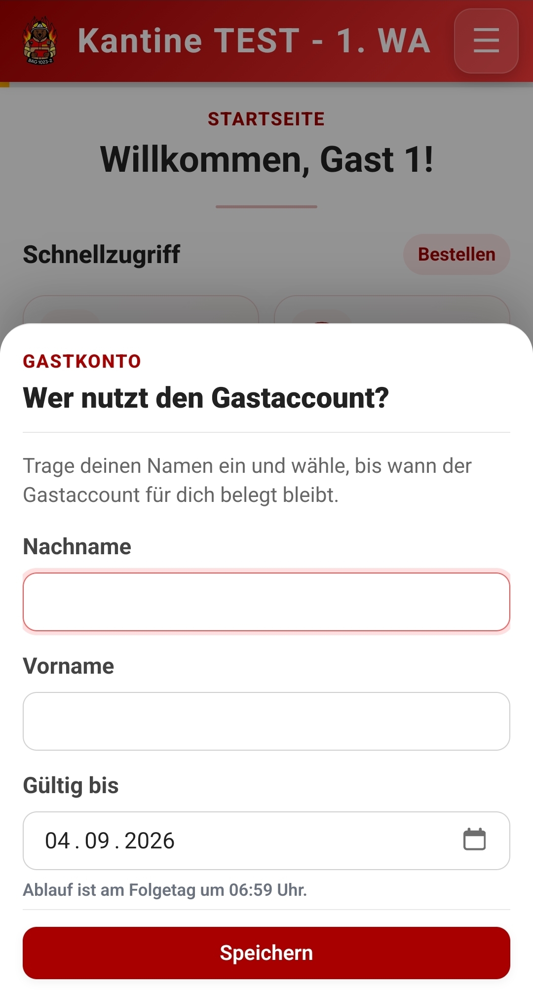 Vorschau der Bilder zum Update Gastaccounts